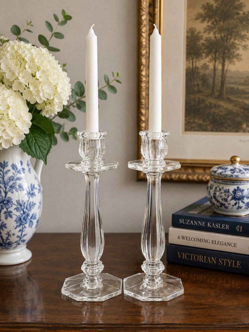 VTG Tiffany & Co. Crystal Candlesticks Pair – Stamped "Regist Applied For"